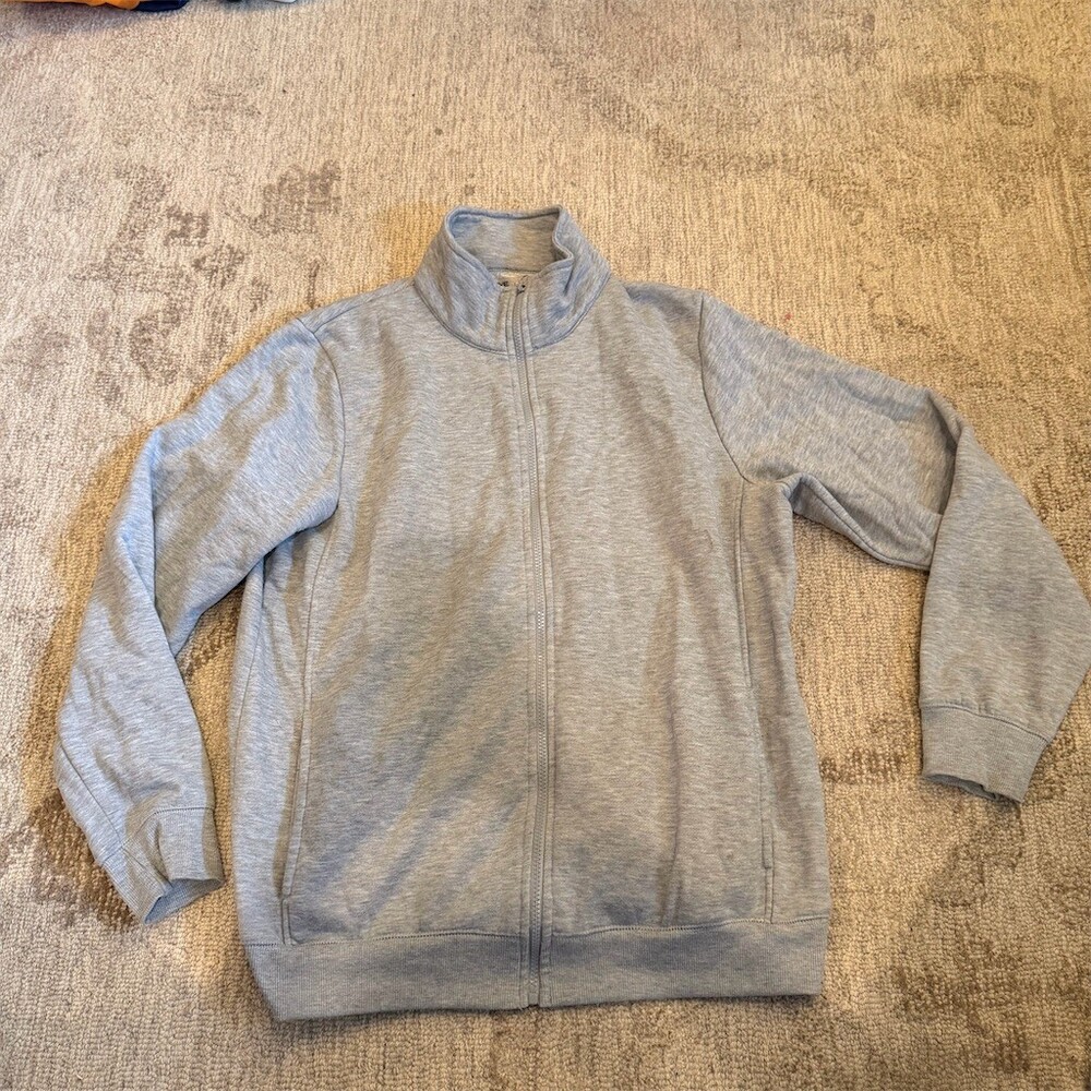 Active Basics Jacket Mens XL Heather Gray Full Zip Mock Neck Casual
